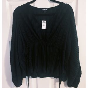 Express Black Peasant Blouse